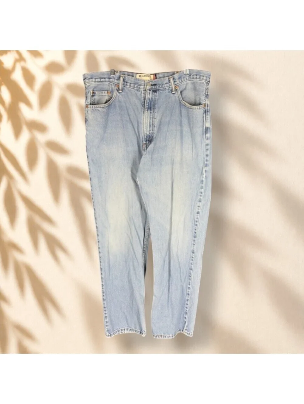 Levi's Jeans Men 40*32 Blue Denim Light Wash Relaxed 550 Straight High Rise